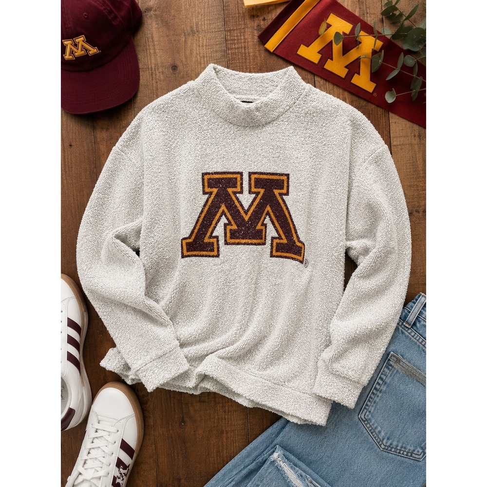 Woolly Threads University of Minnesota Golden Gophers Sweatshirt Grey Small